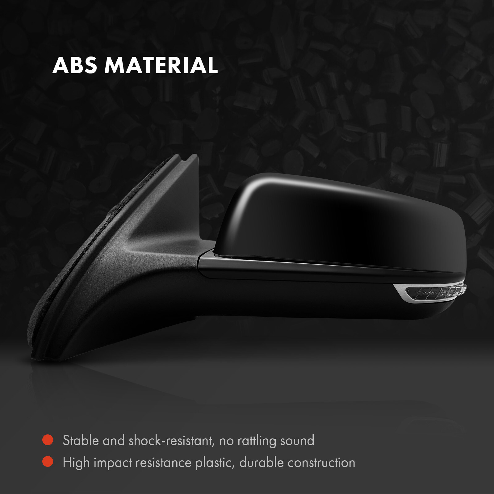 Left Side Textured Black Powered Heated Mirror w/ Signal Light for Chevy Malibu