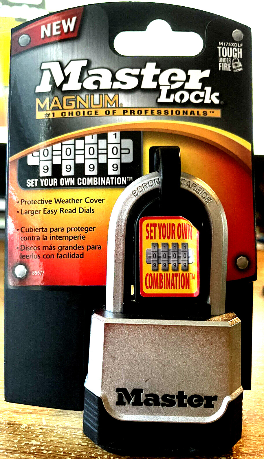 Master Lock Magnum M175XDLF Silver Heavy Duty Outdoor Combination Lock