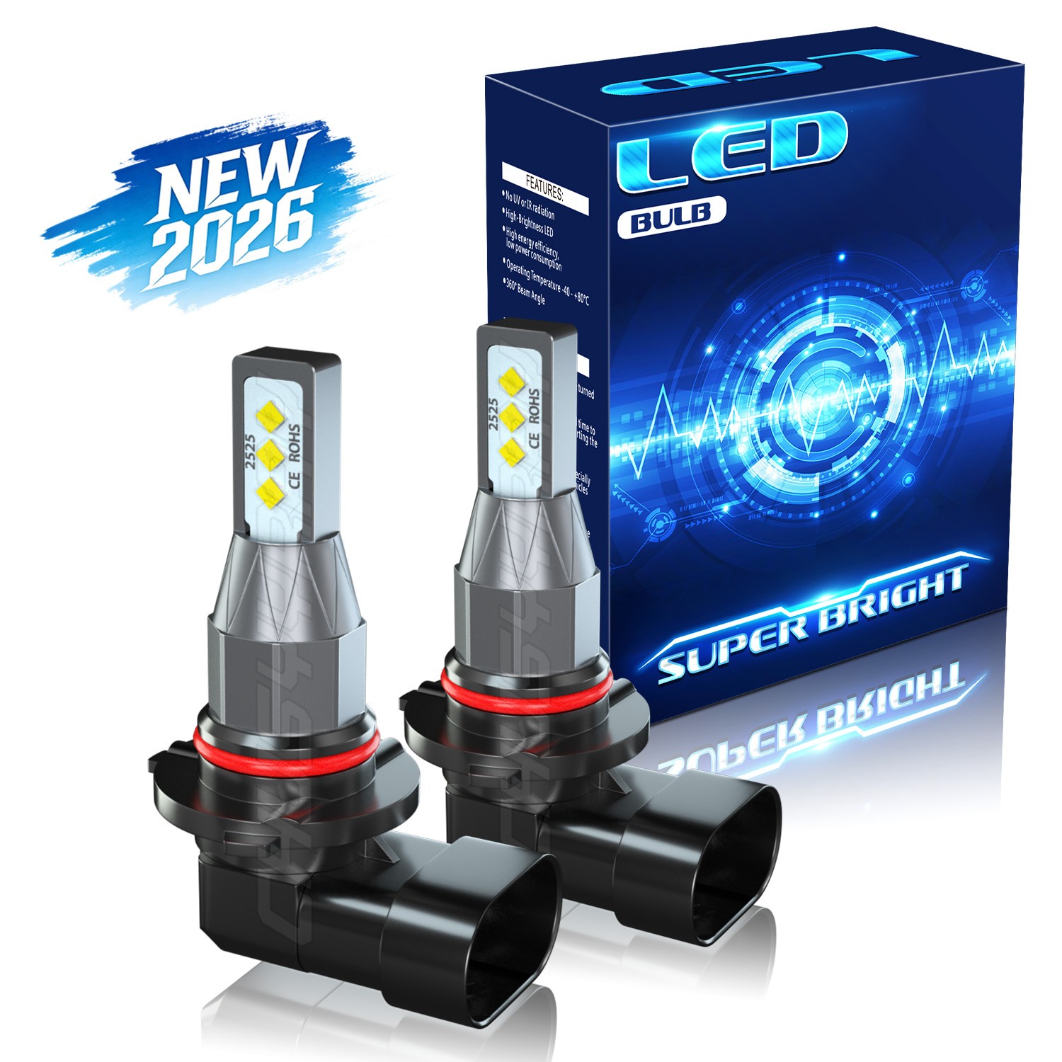 9145 H10 9140 8000K Blue LED Fog Light Bulbs For Ford F150 F250 F350 Super Duty