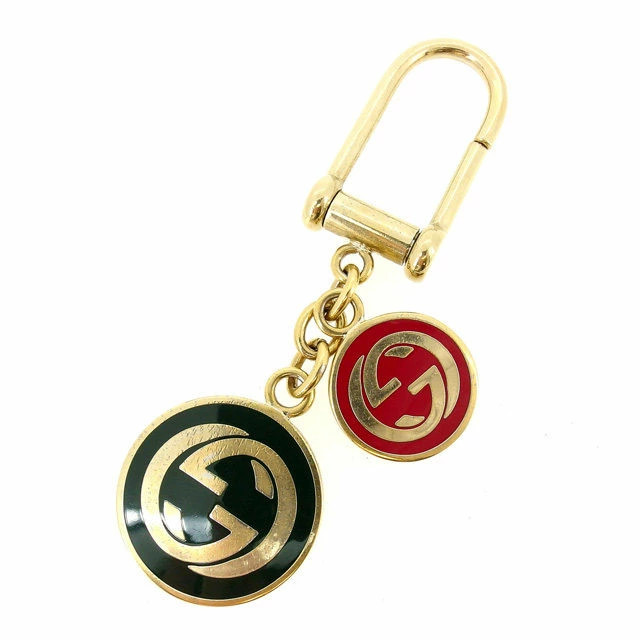 GUCCI Keychain Key Ring Double G Gx Green x Red GUCCI t14242s Brand High Brand V