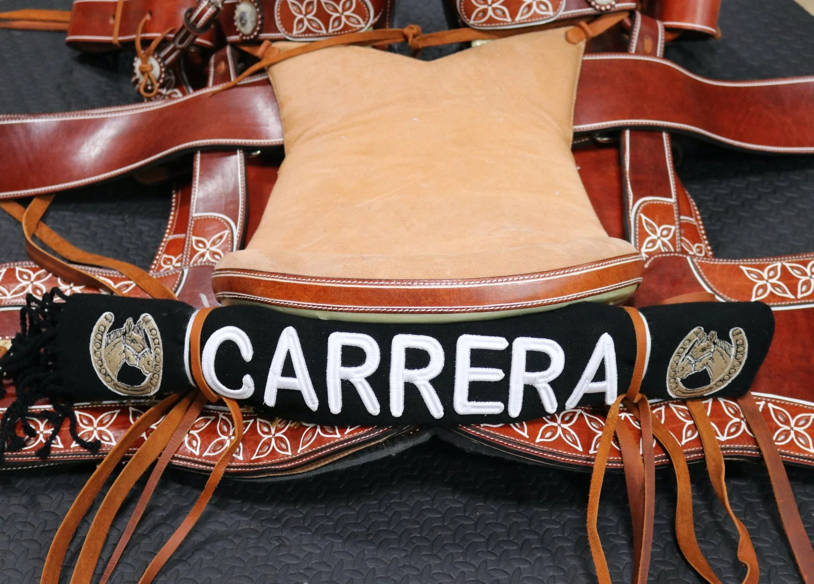 Carrera Black Charro Mexican Saddle Sarape
