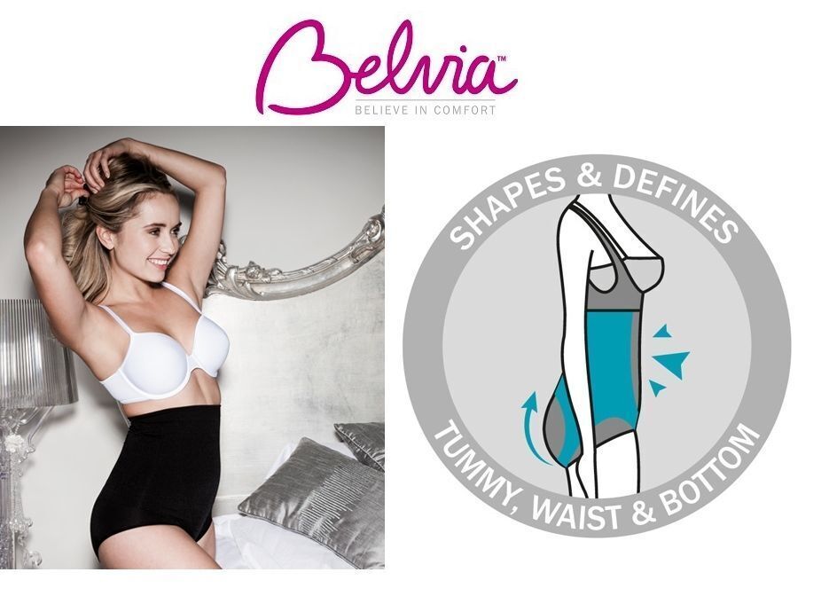 belvia shapewear comfortable slimming briefs  sculpting support black size large