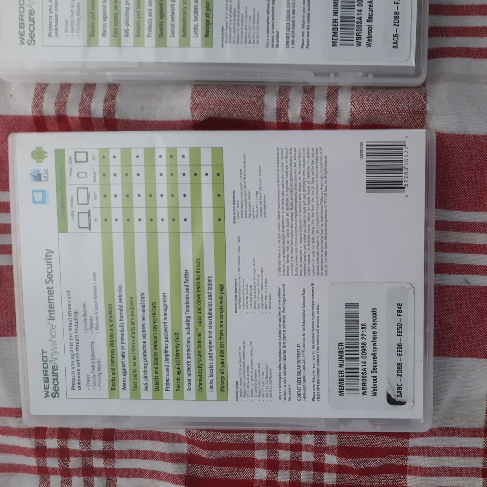 Webroot Secure Anywhere Internet Security 2 Copys OPENED but UNUSED