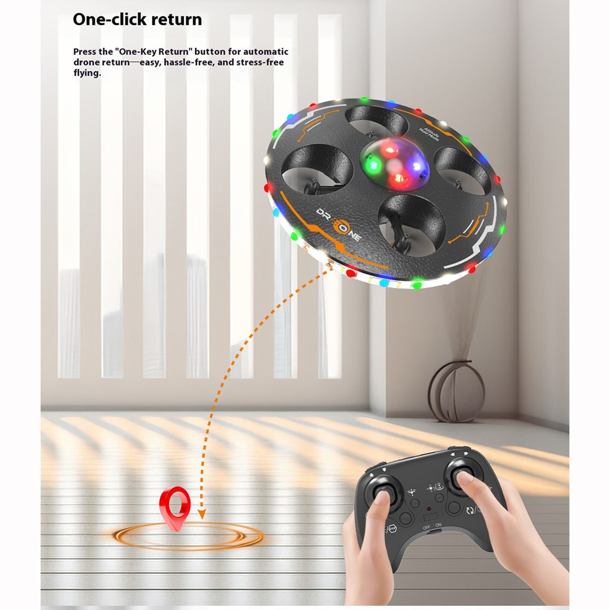 Remote Control Handheld Drone UFO Flying Object Quadcopter One Key Take-off/land