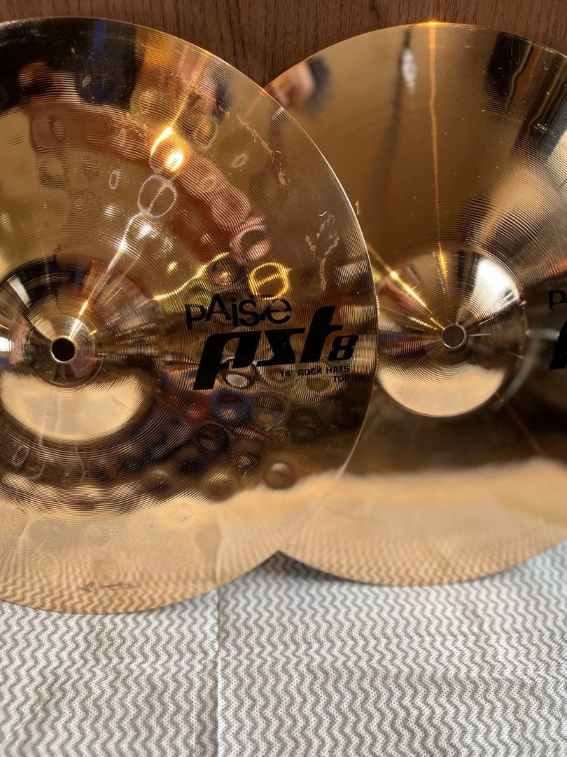 Paiste PST 8 Rock Hi-Hat Cymbals 14" Pair Excellent Tested Switzerland