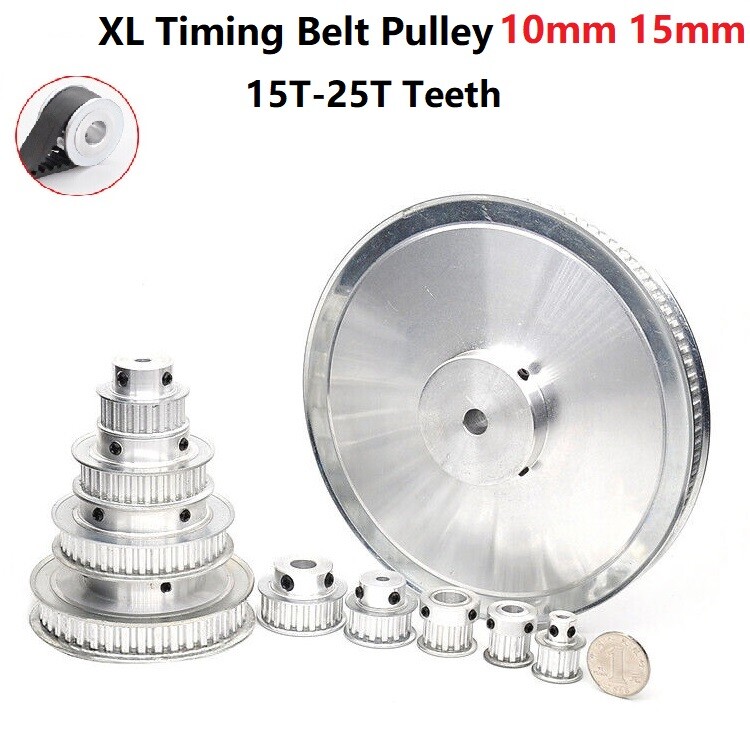 XL Timing Belt Pulley Synchronous Pulley 15T-25T 10mm 15mm Belt CNC / Step Motor