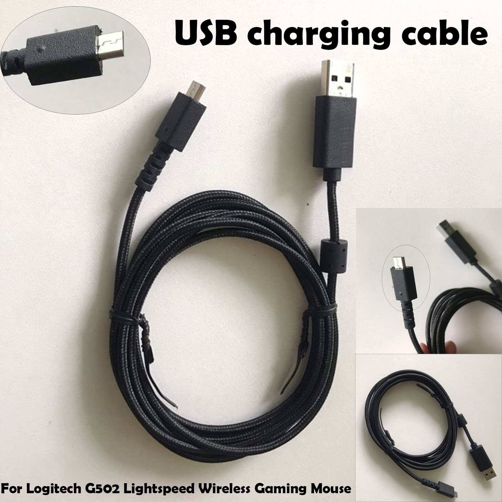 USB Cable Data Charging Line for Logitech G502 Lightspeed Wireless Gaming Mouse