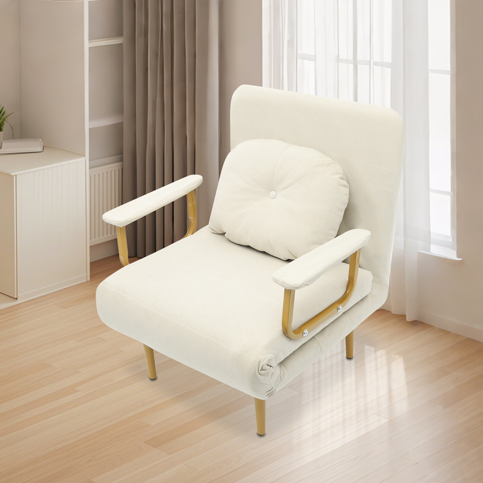 Sofa Bed Chair 3-in-1 Convertible Chair Lounger Sleeper Chair Single Recliner
