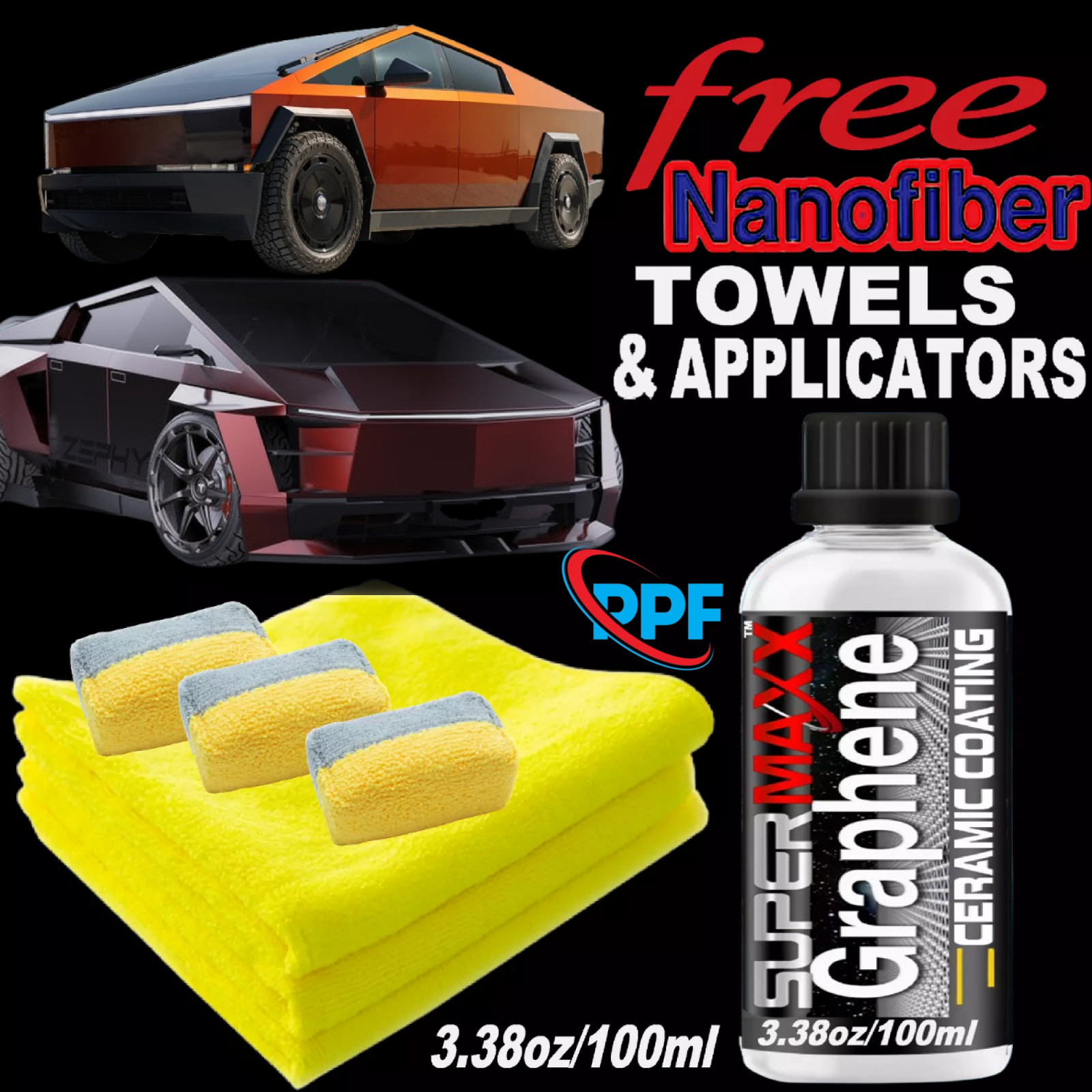 CERAMIC CAR COATING PPF VINYL WRAP CYBER TRUCK ADVANCED PROTECTION 100ML- KIT