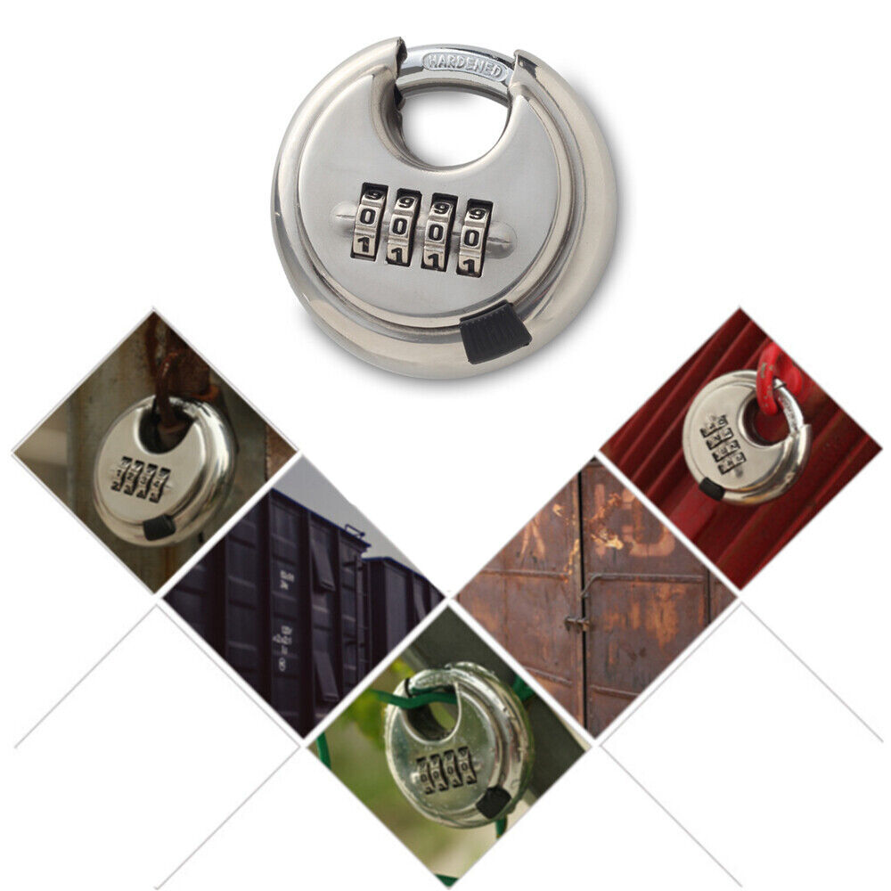 4Position Combination Padlock Stainless Steel Rust-Proof Password lock Safety