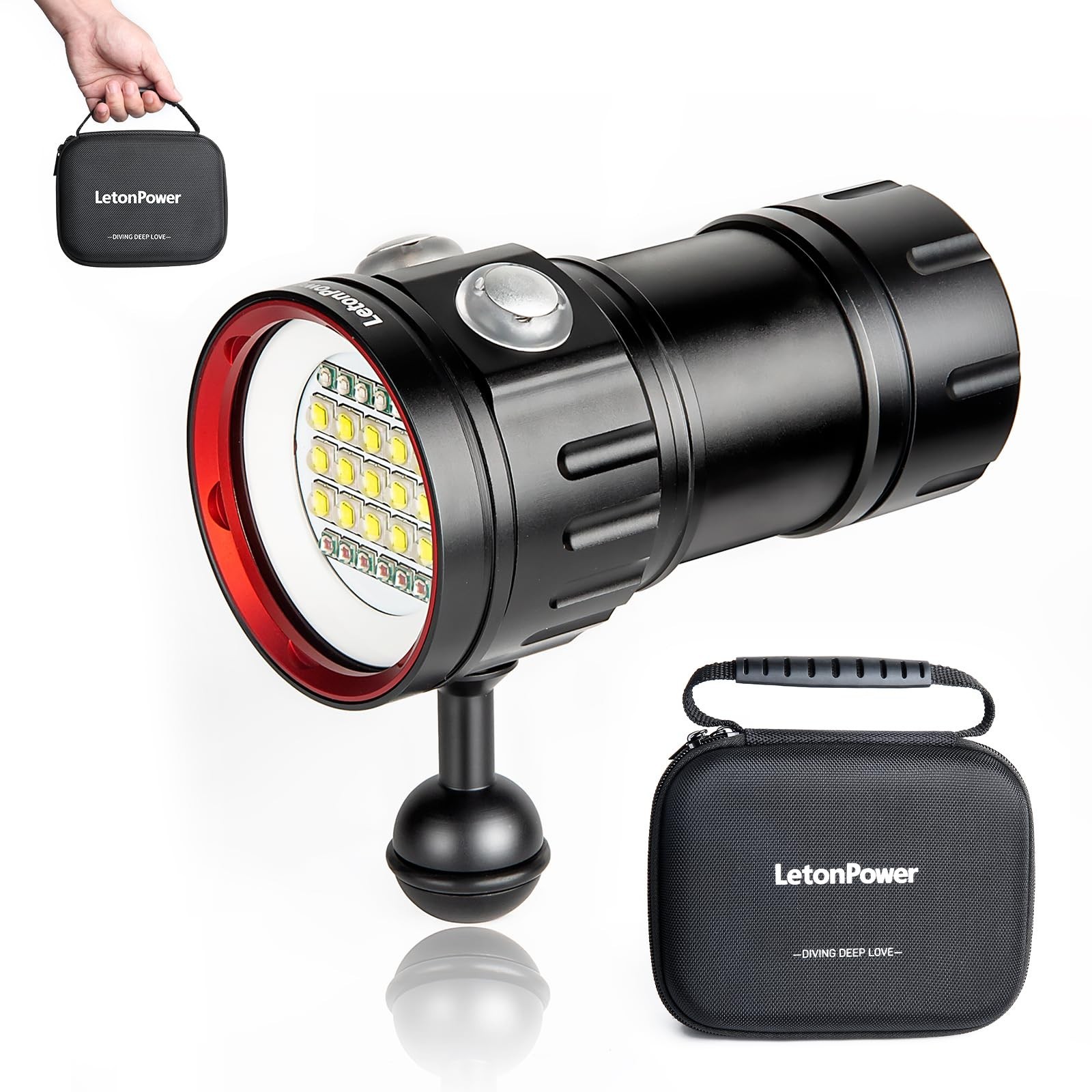 B15 Dive Light Underwater Flashlight 8000Lumens Underwater Video Lights 80m S...