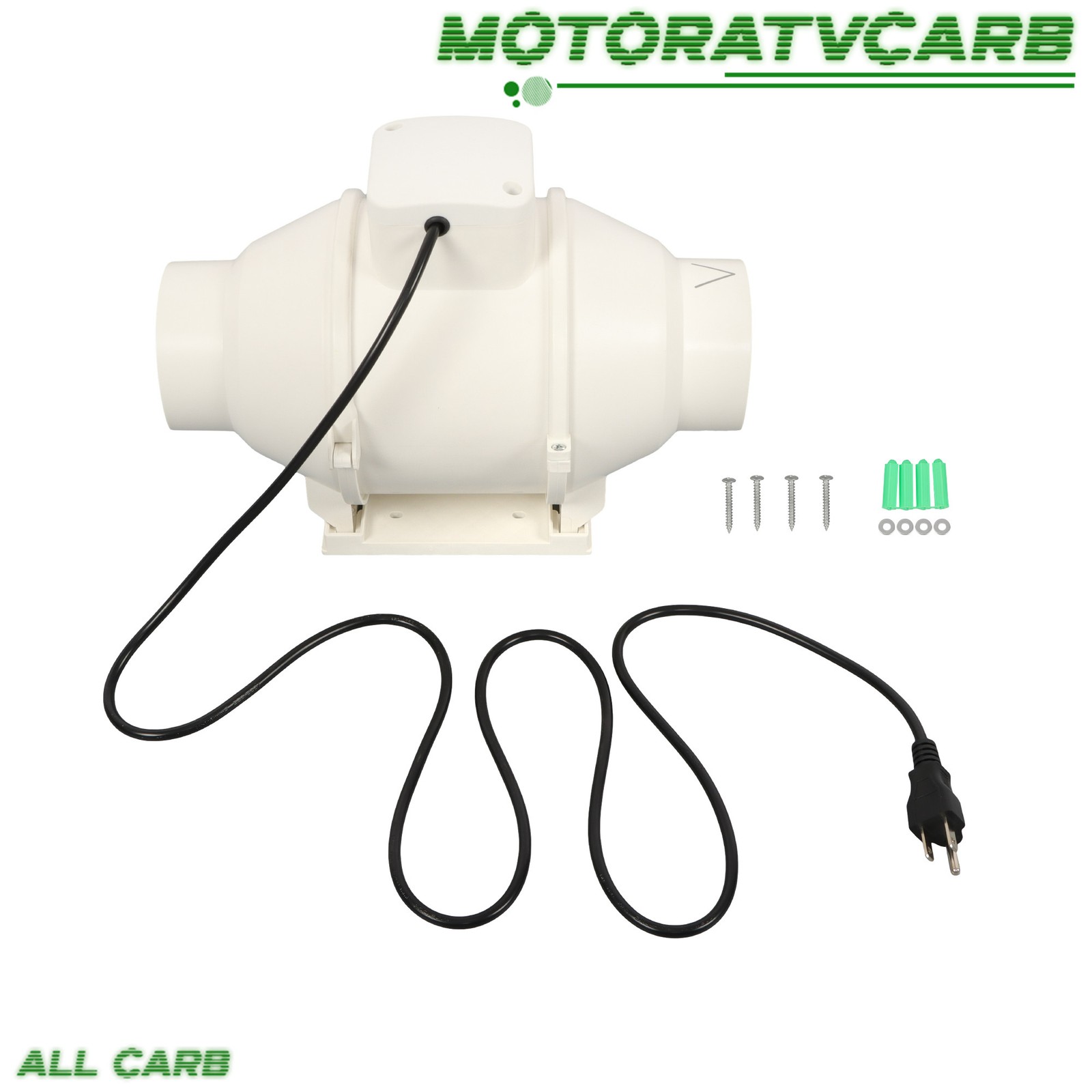 ALL-CARB4" 280CFM Inline Duct Fan Ventilation Exhaust Fan for Kitchen Hydroponic