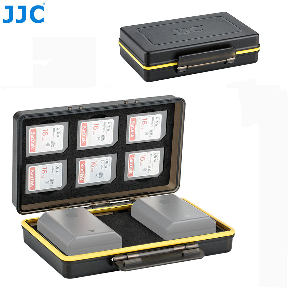 2 Camera Battery + 6 SD SDHC SDXC Card Case Holder Box for Canon Nikon Sony Fuji