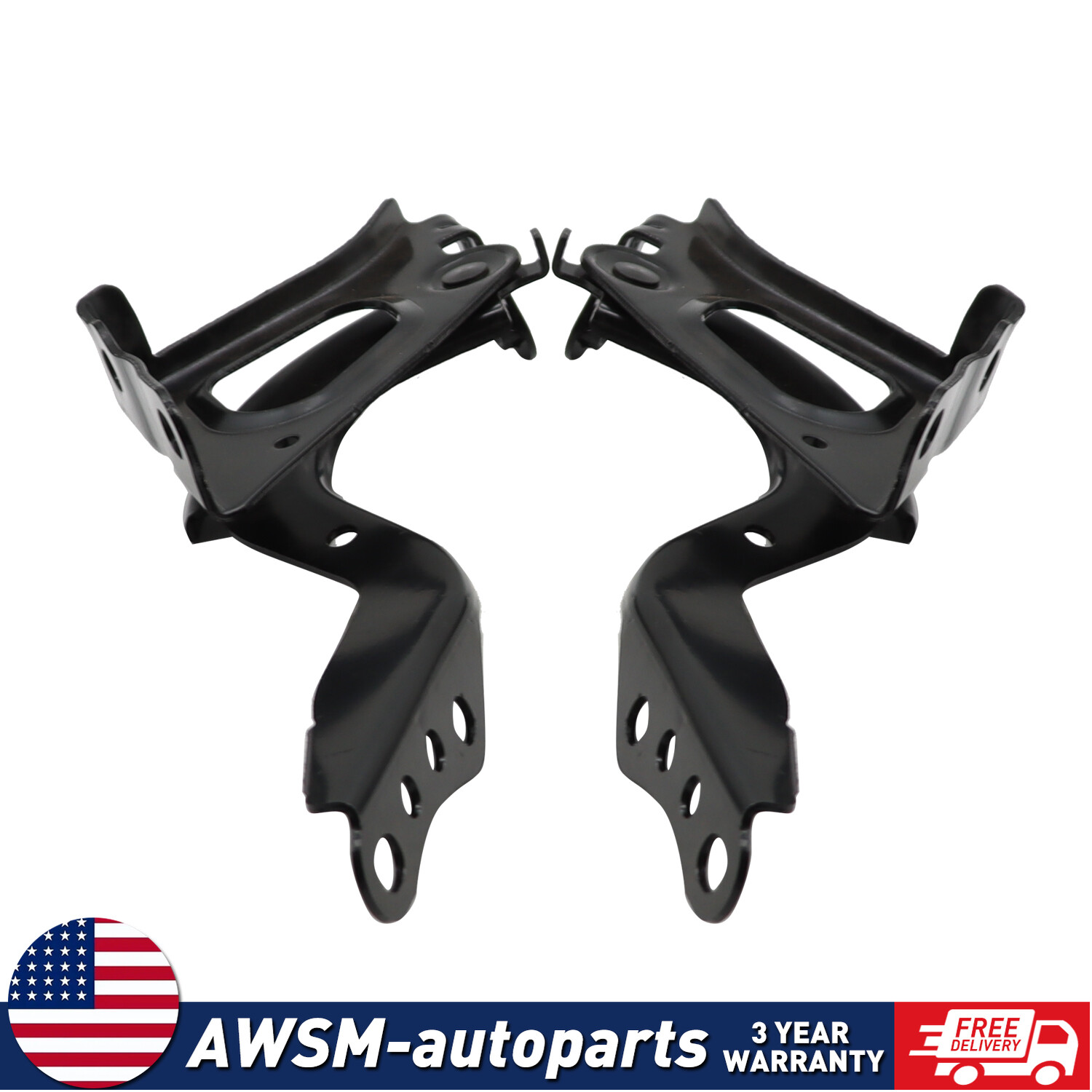 Driver & Passenger Side Hood Hinge Set For 2019-2023 Toyota RAV4 USA