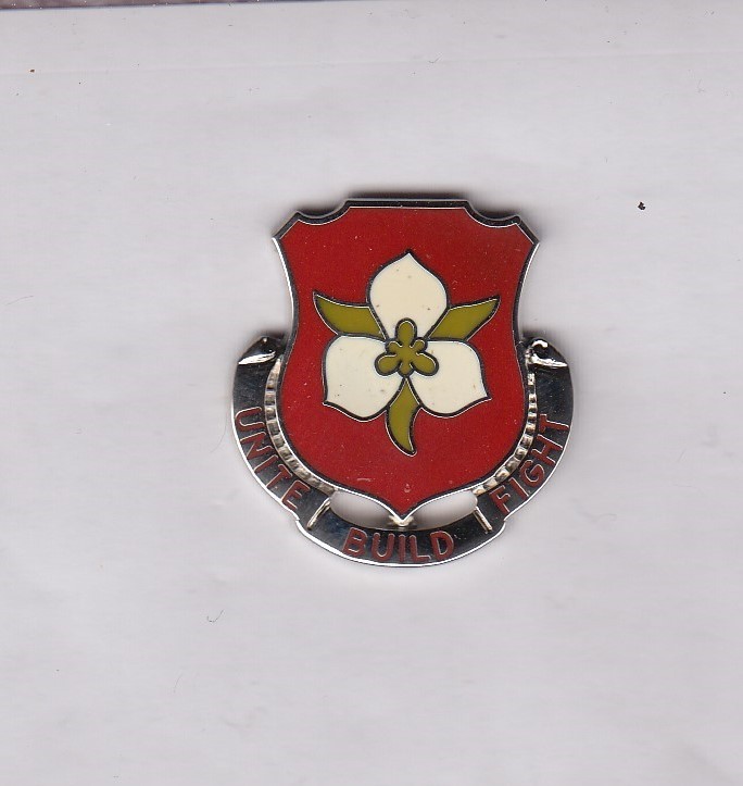 1457th Engineer Battalion DUI crest c/b clutchback badge P-23