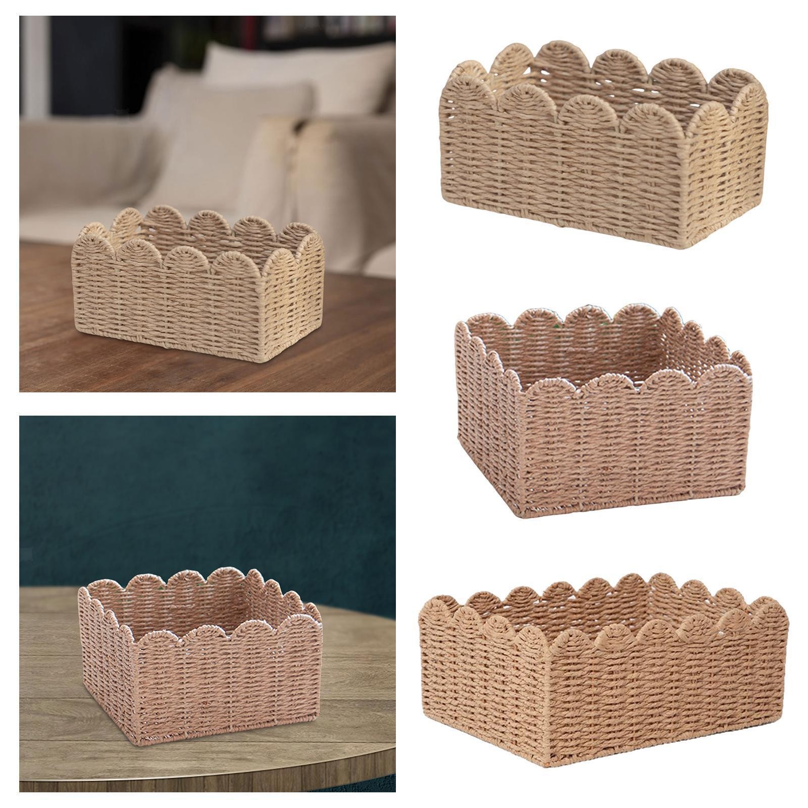 Handwoven Storage Basket Sundries Organizer Decorative Multifuctional Home