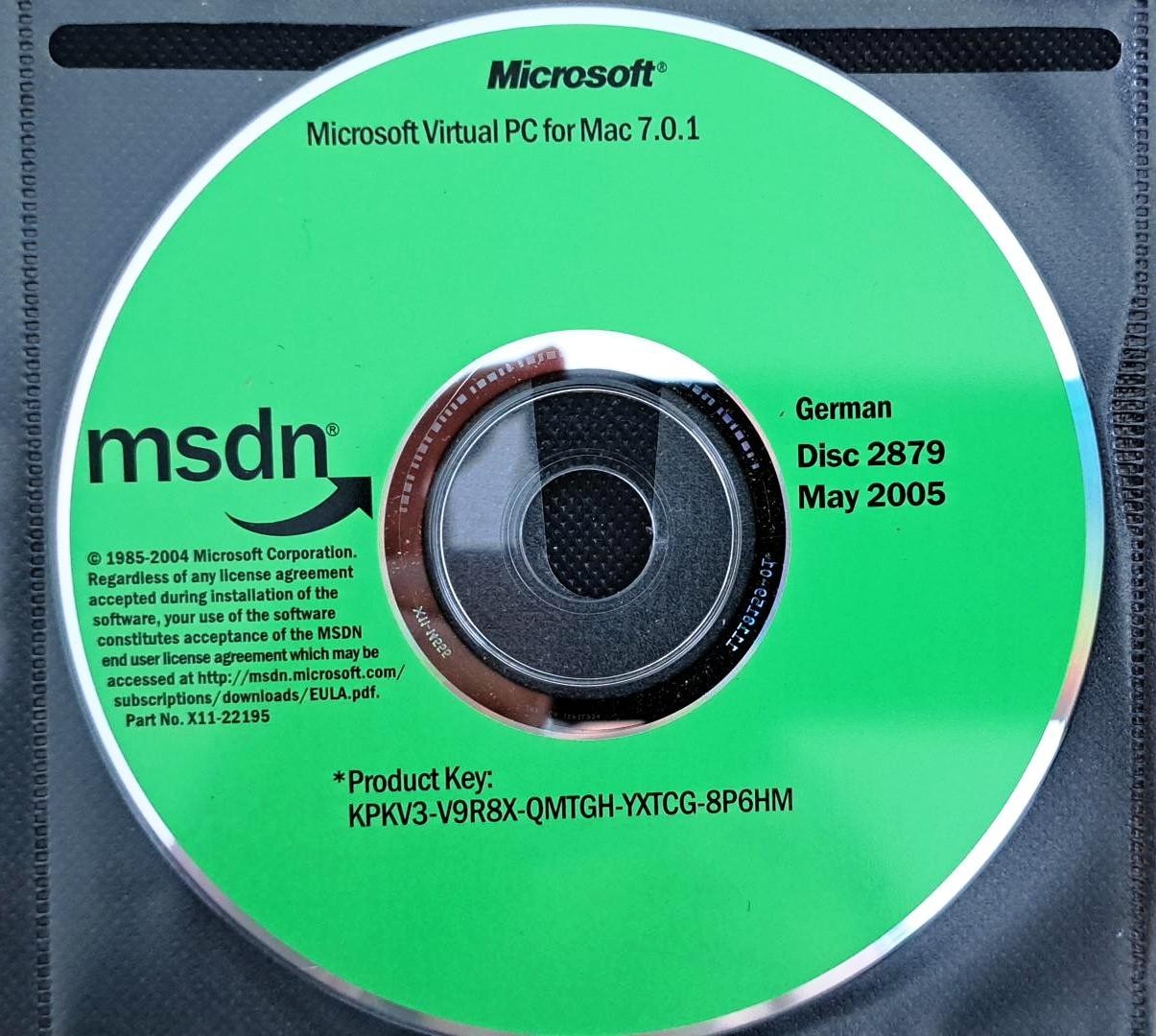 Microsoft Virtual PC for Mac 7.0.1 GERMAN Full Version w/ Product Key License