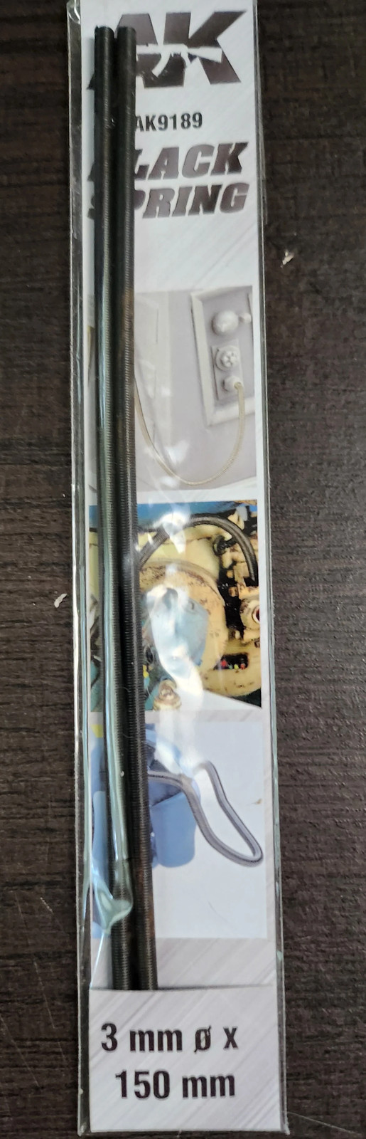 AK Interactive 3mm x 150mm Black Spring (*See Per Order Flat Rate Shipping)