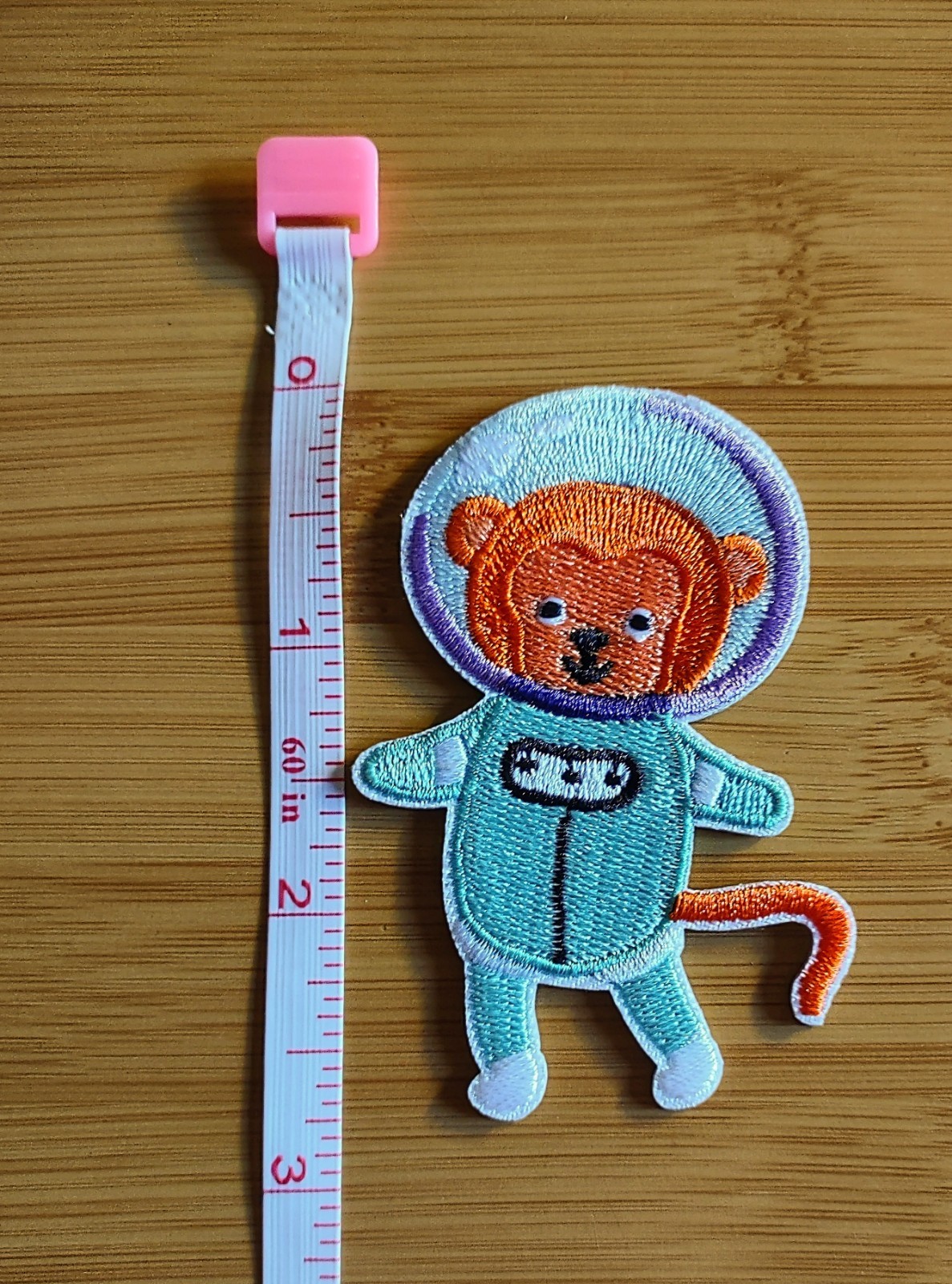 Adorable Monkey Embroidered Self Adhesive Patch Sticker Cute Space Astronaut