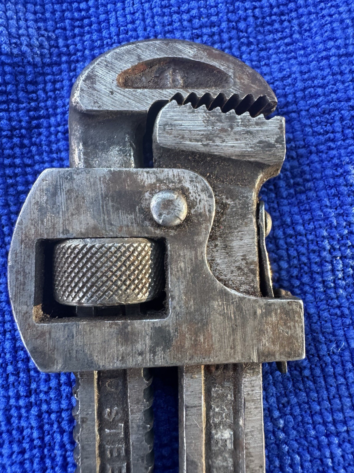 Vintage 8" Mini Pipe Wrench. Marked "STEEL CO. Guaranteed”. (B2)
