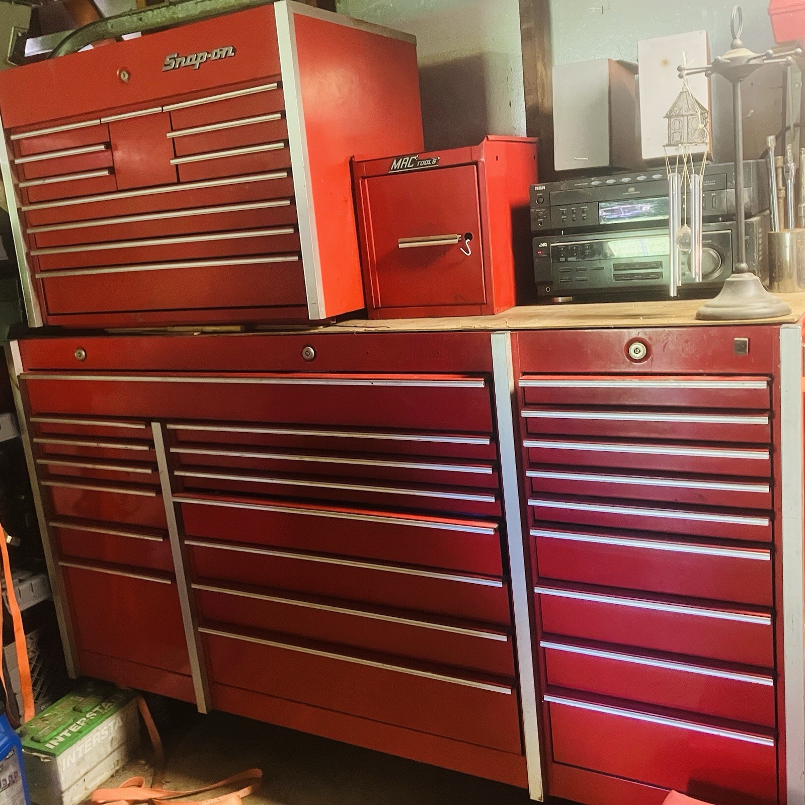 Snap-on Masters Series KRL-663 Roll Cab KR-274A Side Cabinet Tool Box - Red USA