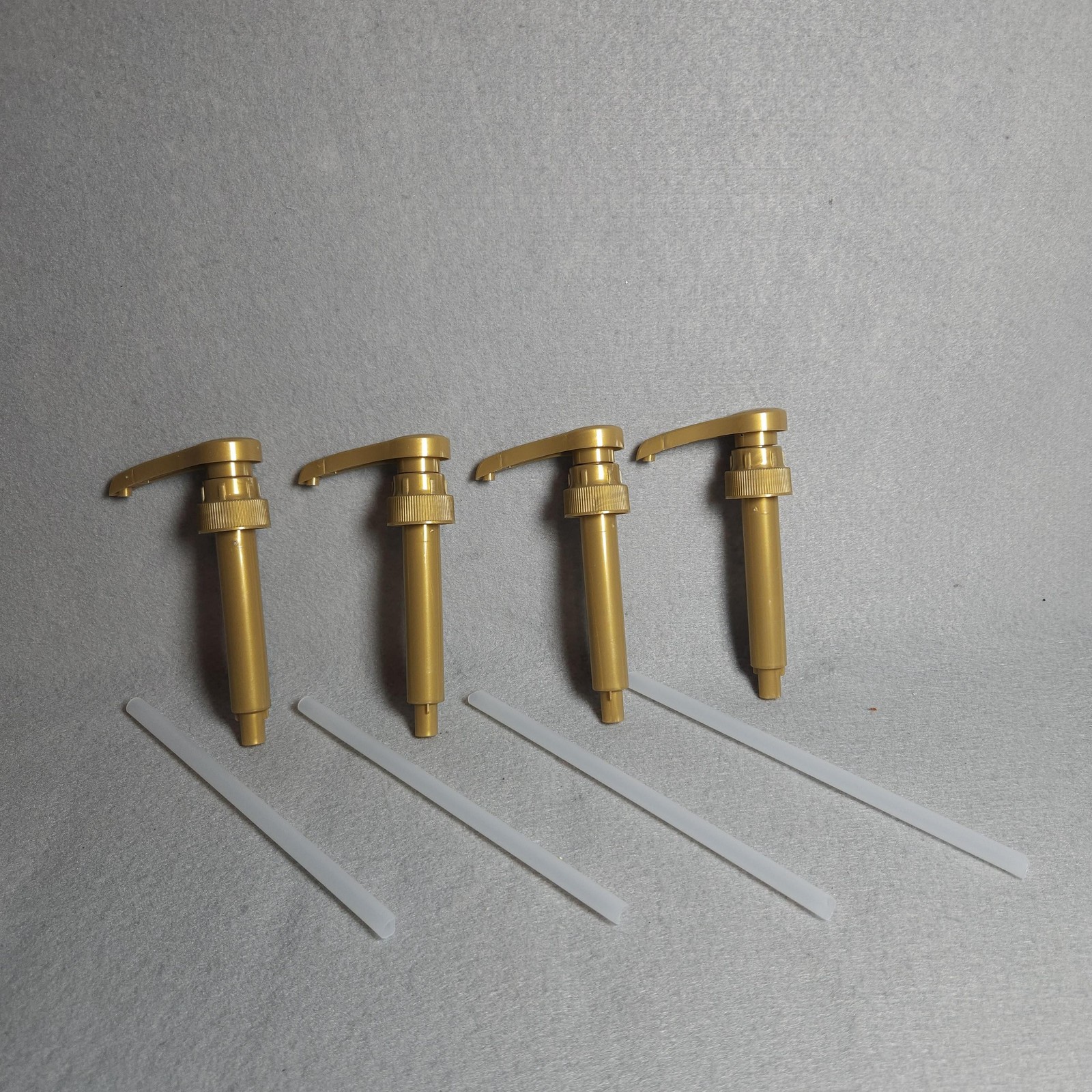 Coffee Syrup Pump 4 Pack Dispenser For Starbucks DaVinci Torani Bottles Gold