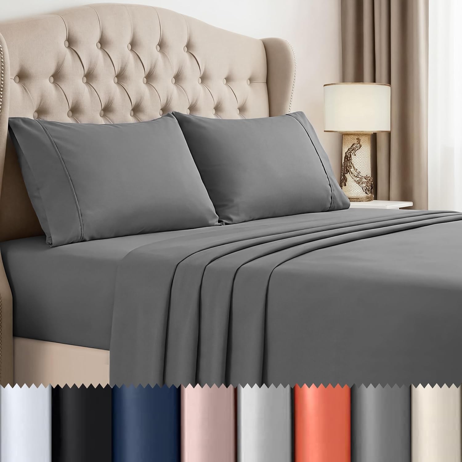 Beddora Queen Sheets Set – 4 Piece Soft & Cooling Queen Bed Sheets Set – Deep