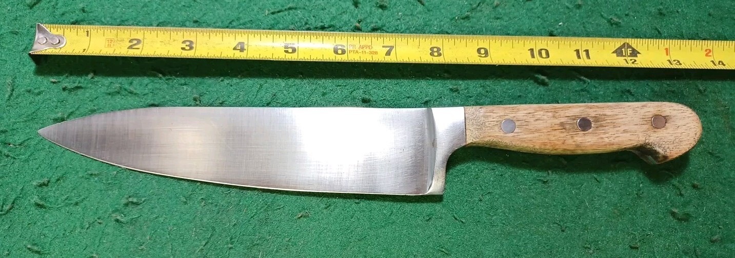 Vintage Chicago Cutlery 7.5" Chef Knife, W/ Wood Scales, From Taiwan