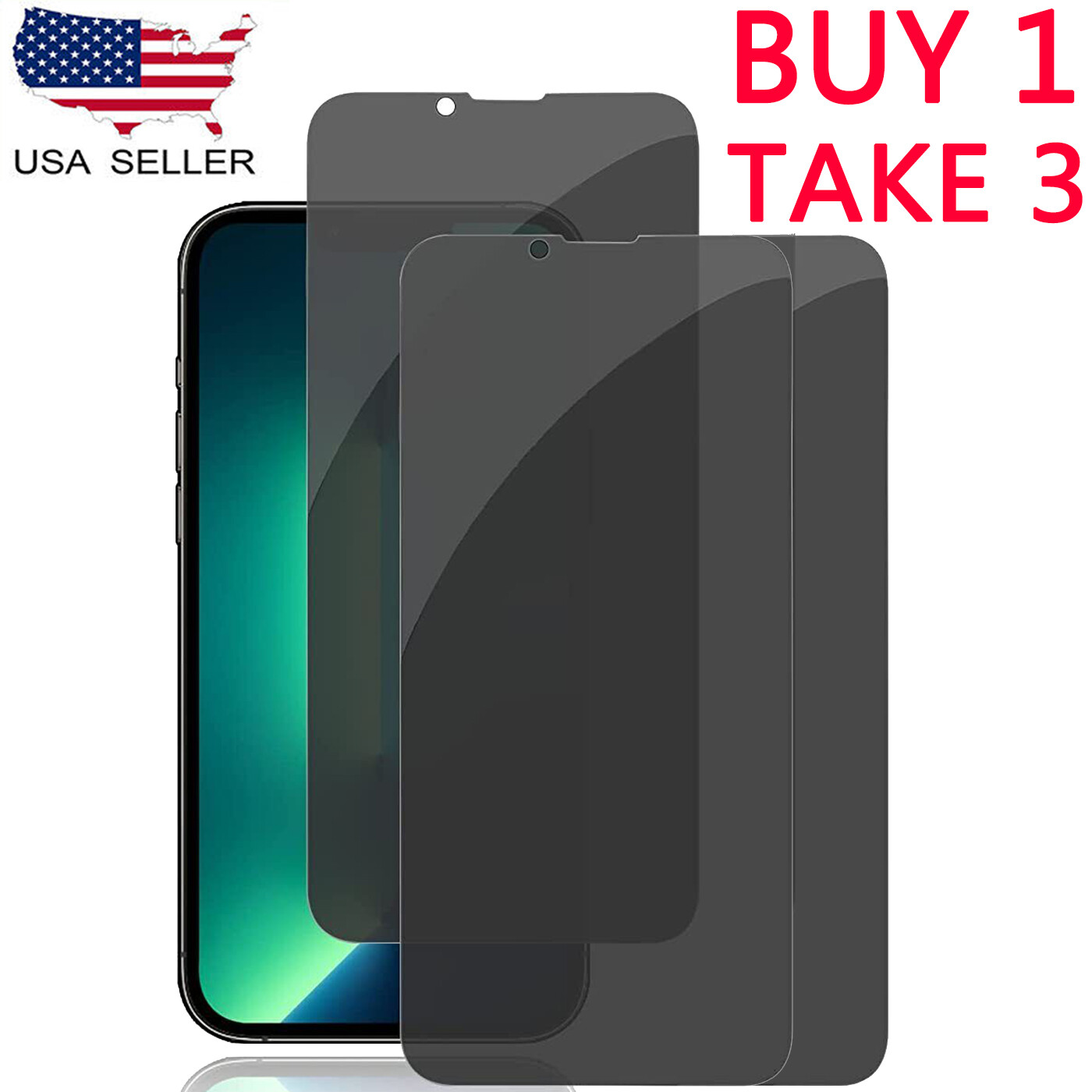 3-Pack Privacy Anti-Spy Screen Protector For iPhone 17 17e 16 15 14 13 Pro Max