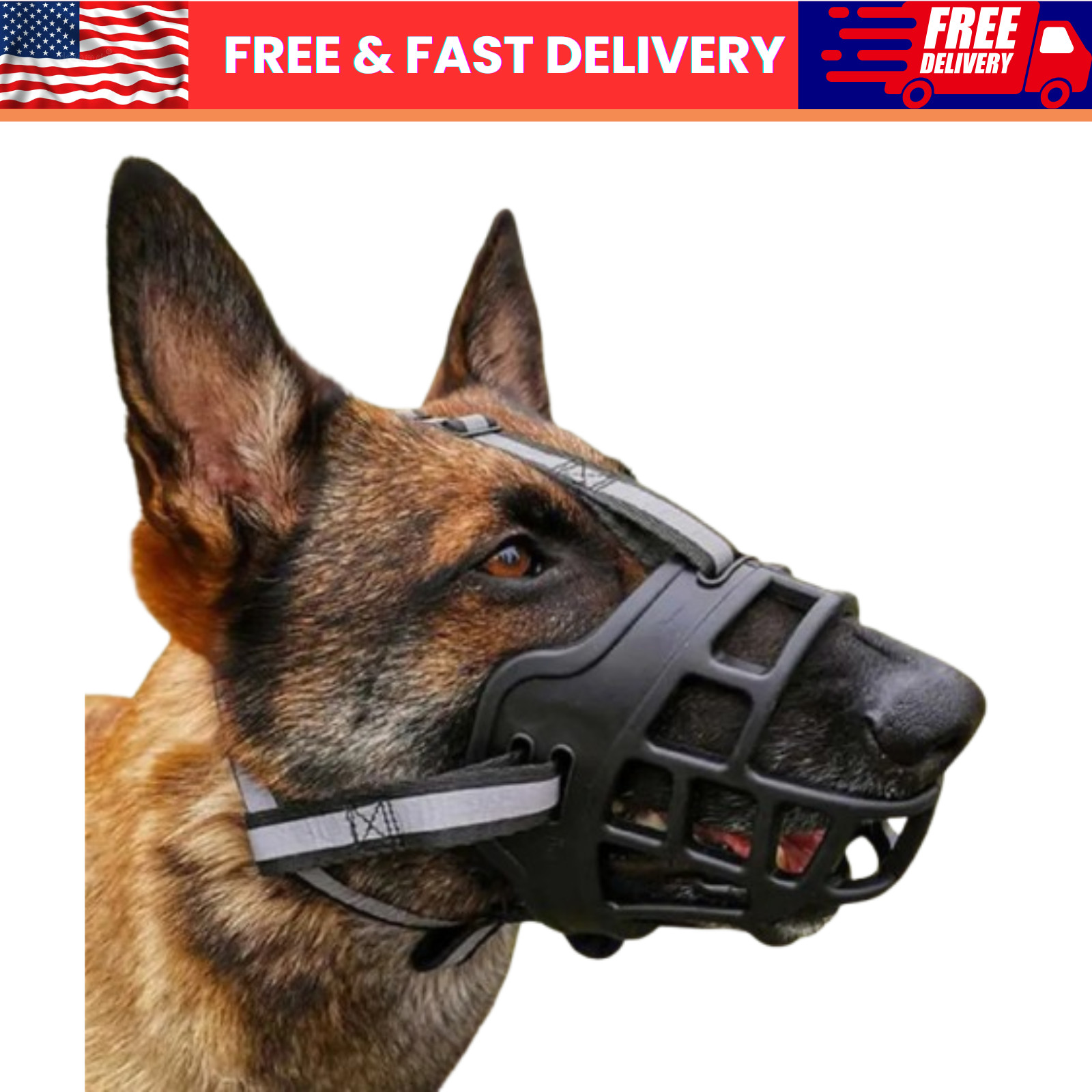 Large Pet Dog Basket Muzzle Mouth Cover Mesh Cage NoBarking Biting Chewing Black