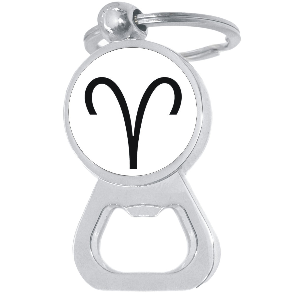 Aries Zodiac Bottle Opener Keychain - Metal Beer Bar Tool Key Ring