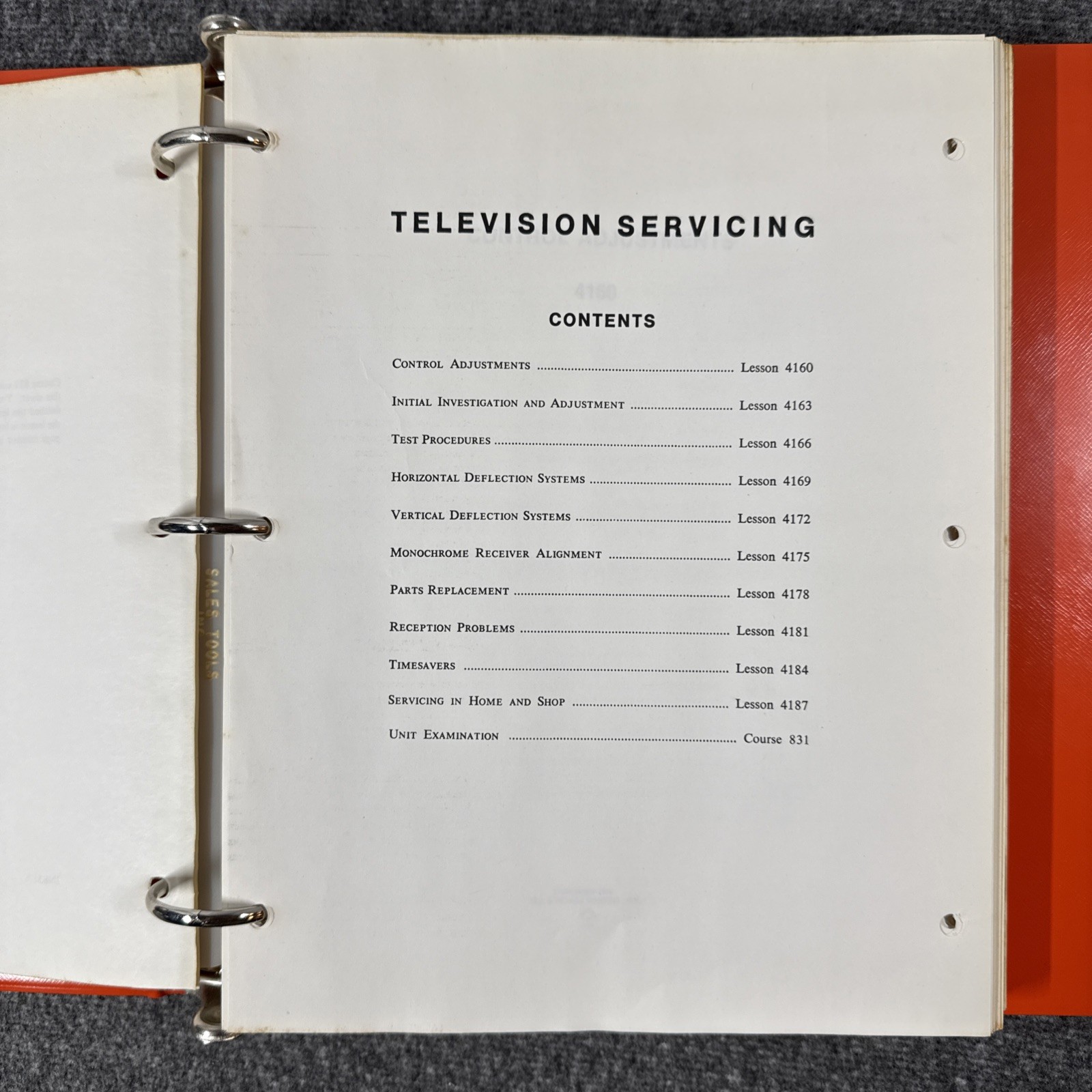 Bell & Howell Schools DeVRY Electronics Television Serving Course 831 - 10 Parts