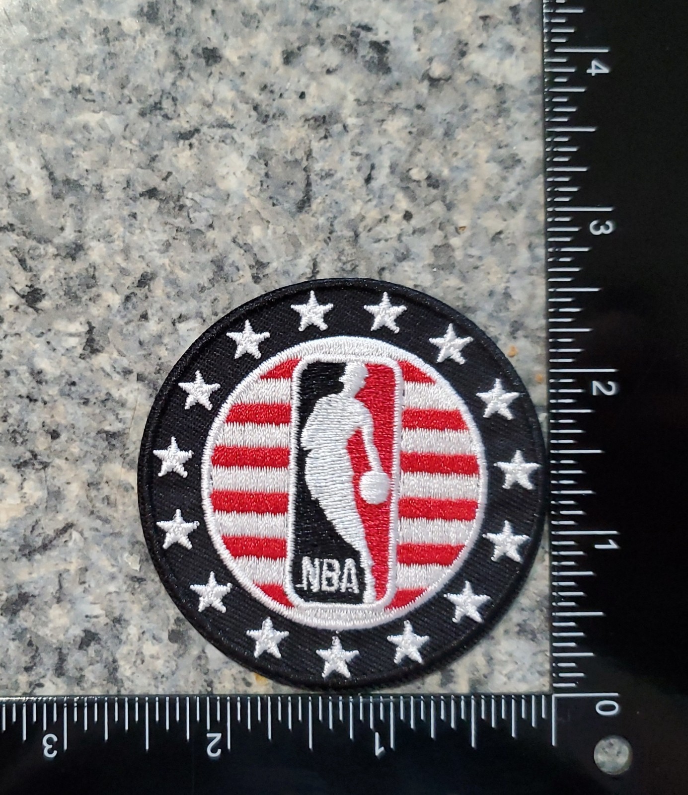 Round Nba Embroidered Vintage Style Patch. 2.5"x2.5"