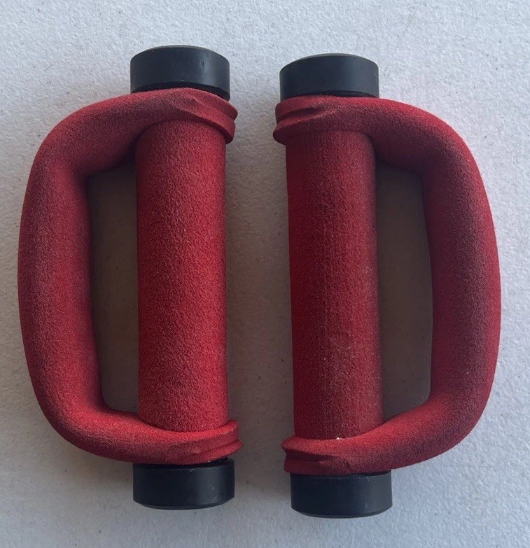 Pair of AMF Heavy Hands Red 1 lb Hand Weight Dumbbells Aerobic Walking USA
