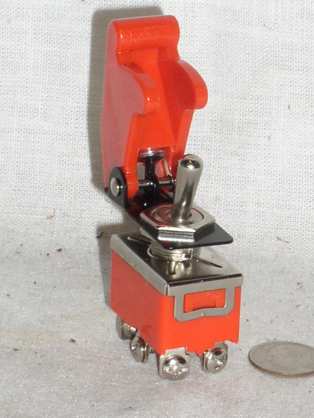 NEW DPDT 15A TOGGLE SWITCH HI POWER RED PLASTIC SAFE FLIP SAFETY COVER GUARD USA