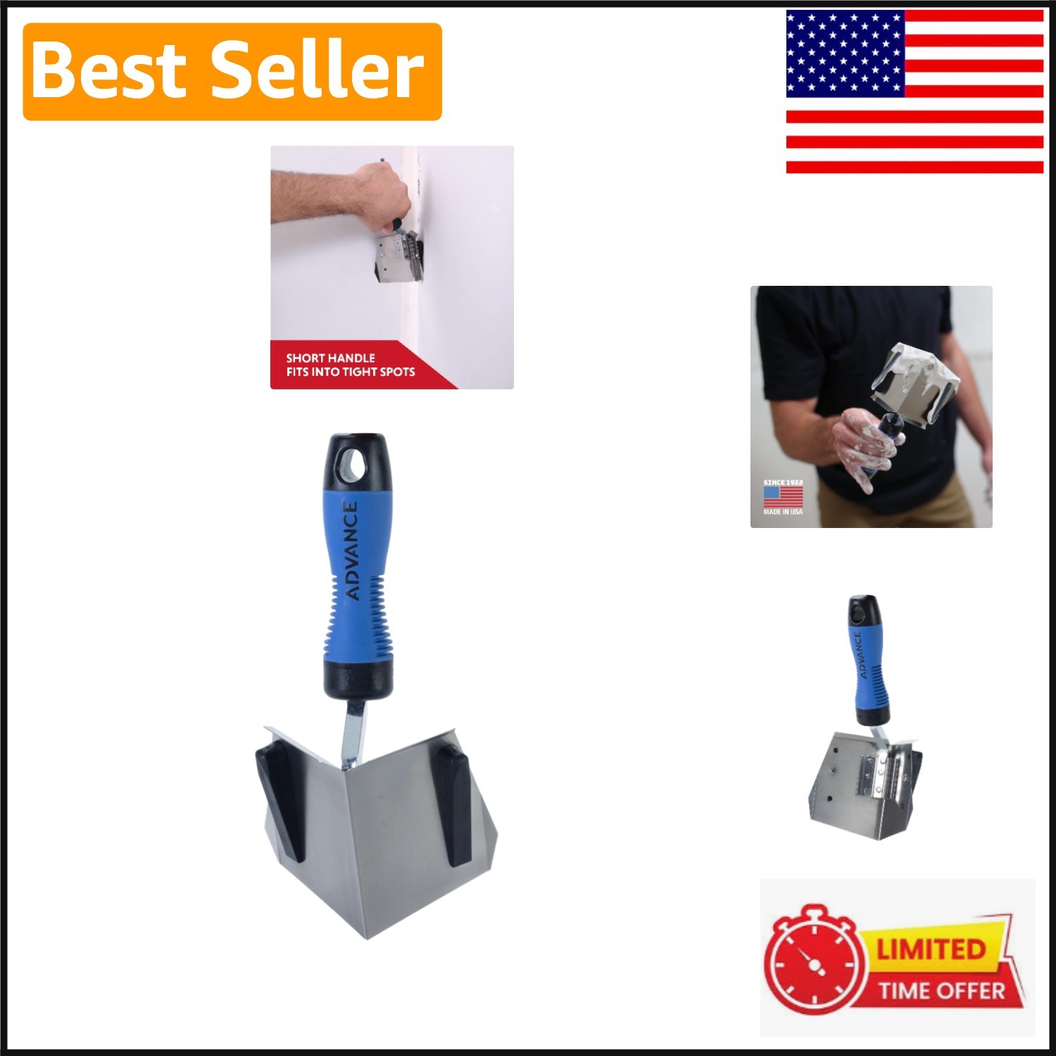 Inside 90° Corner Hand Flusher - Durable Stainless Steel for Superior Finishing