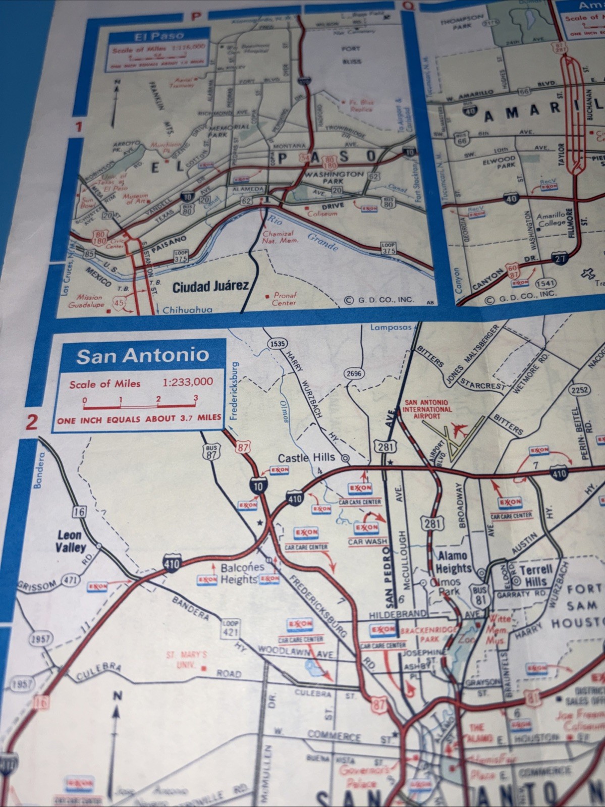 T exas Road Map 1977 Great For Scrapbooking Or Crafts