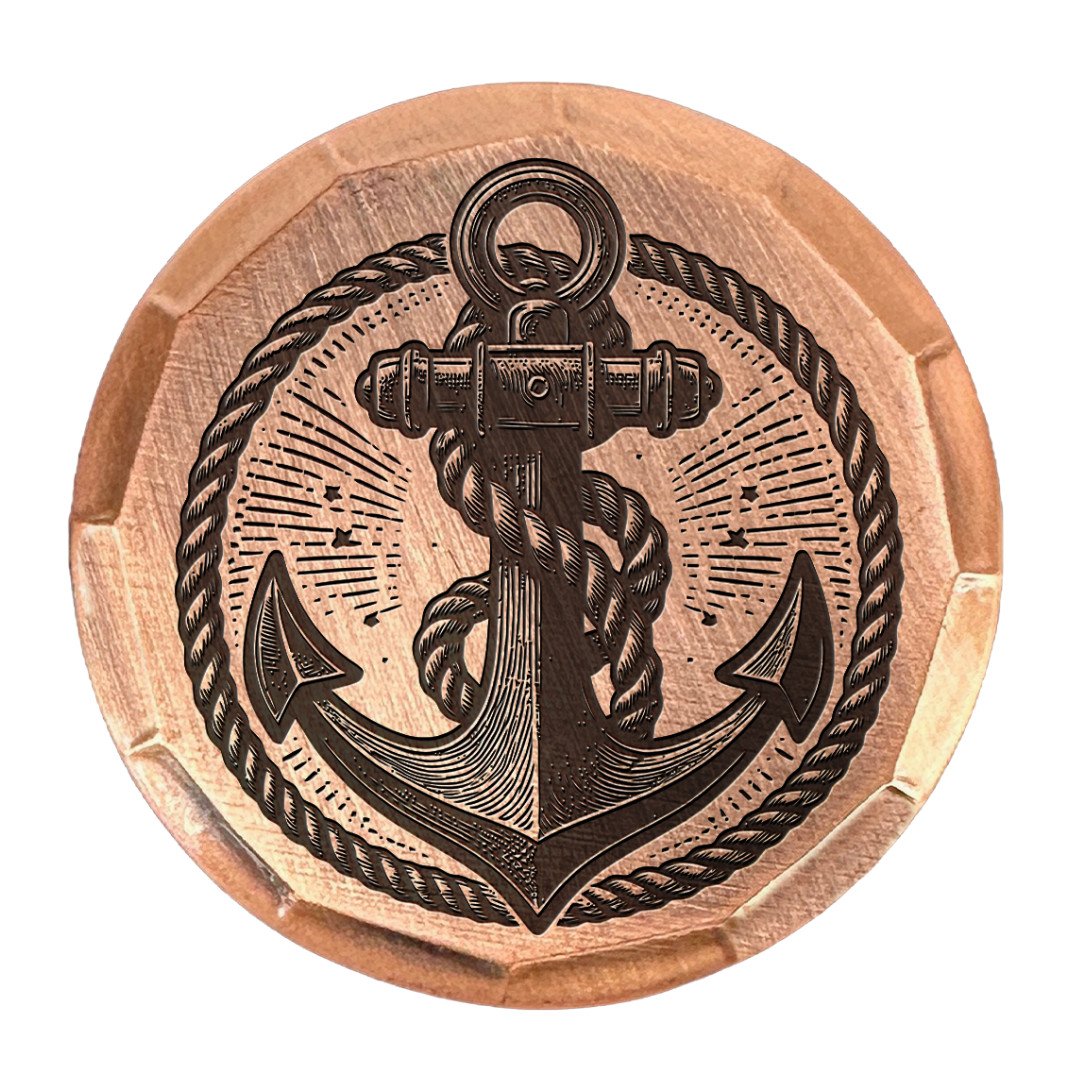 Anchor Embossed Copper Golf Ball Marker by Sunfish