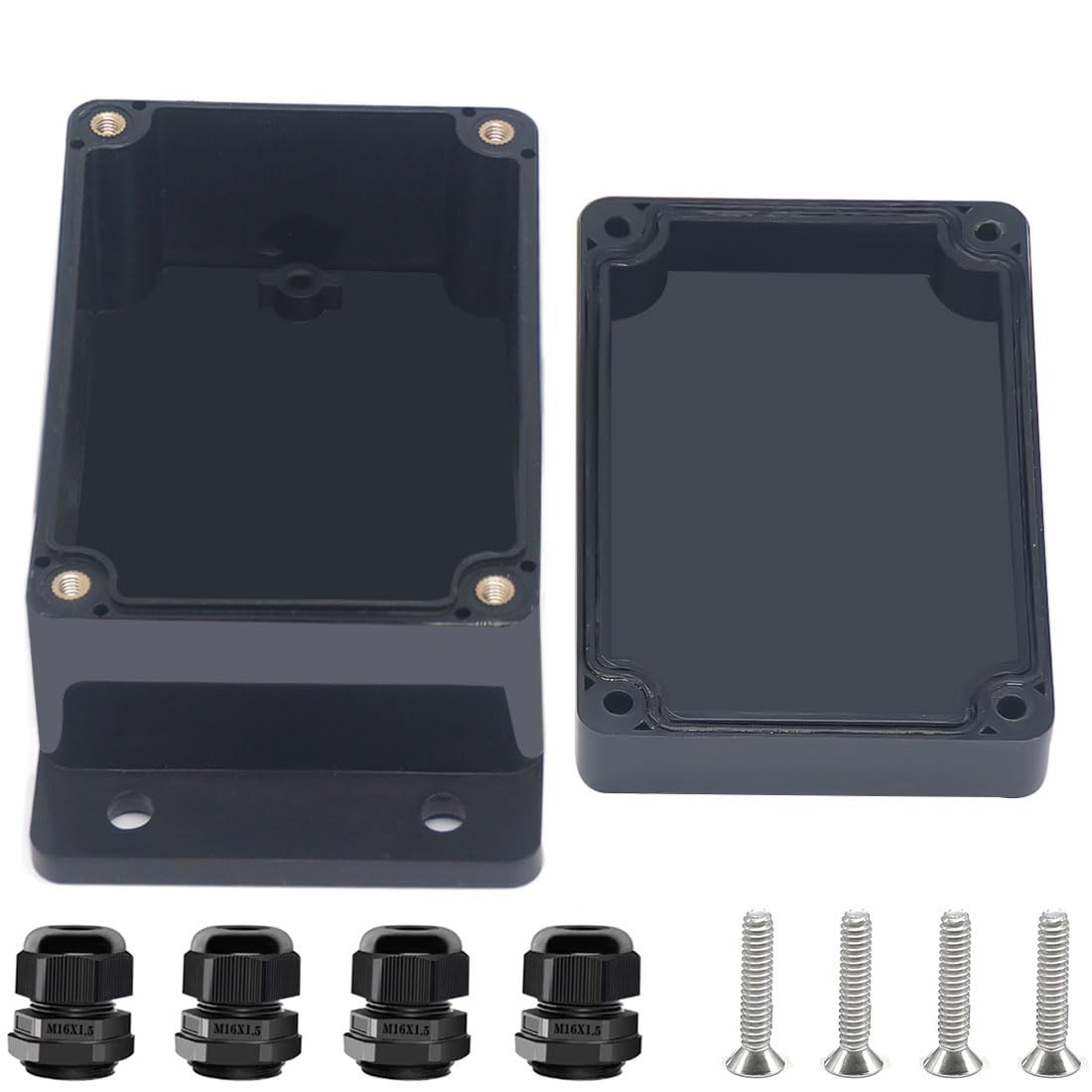 IP67 Waterproof Junction Box Outdoor Electrical Project Box ABS Black Enclosure
