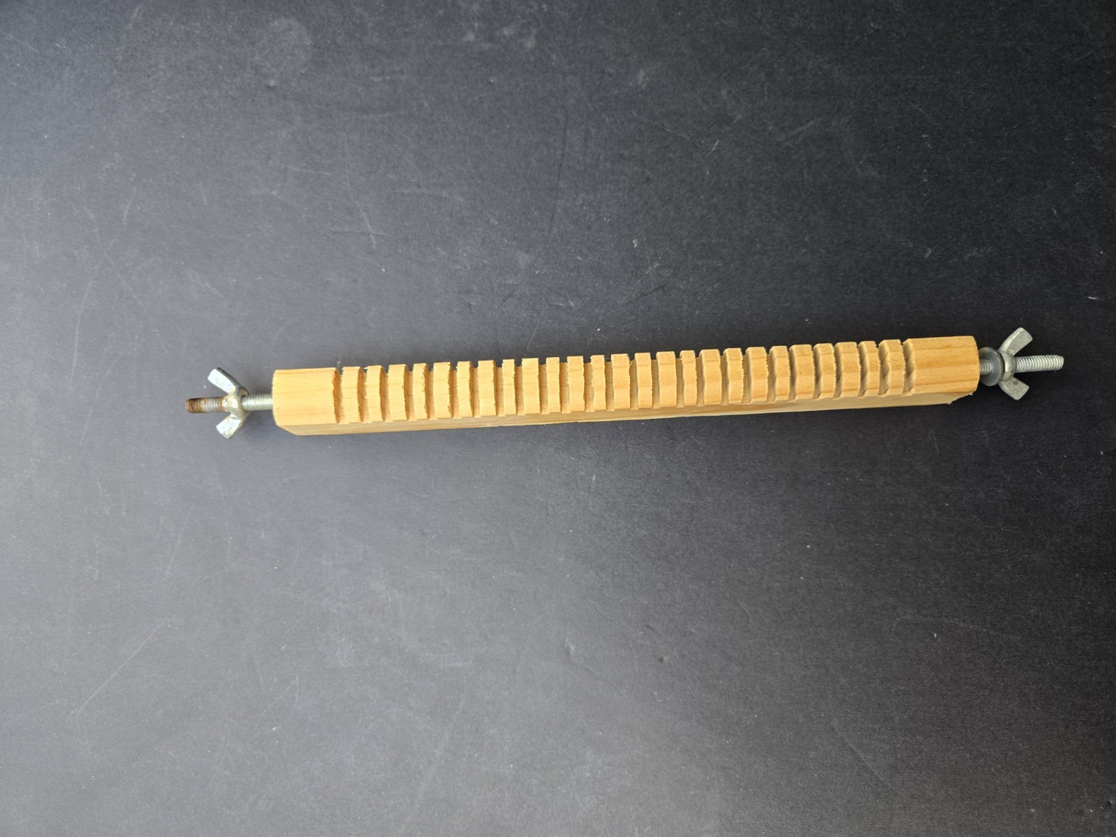 Vintage Wooden Weaving Loom Part - Warp Thread Separator / Raddle with Wing Nuts