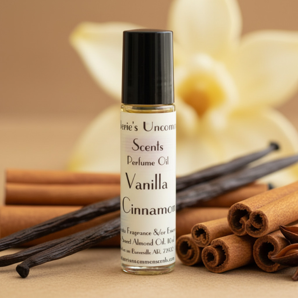 Vanilla Cinnamon scented 10ml Rollerball PERFUME BODY OIL FRAGRANCE