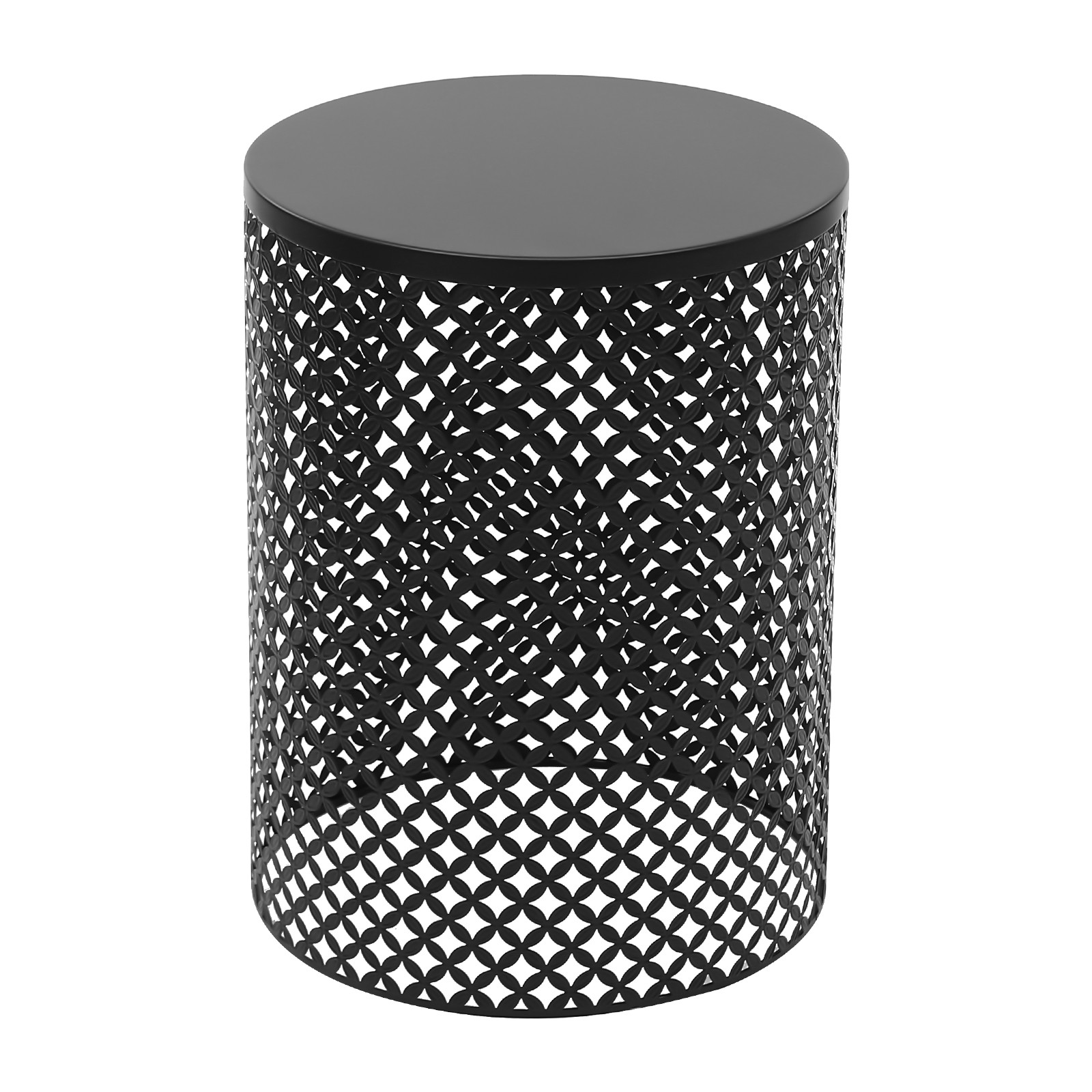 2 Pcs Outdoor Side Table, Metal Frame Accent Table, Modern End Table (S+L)