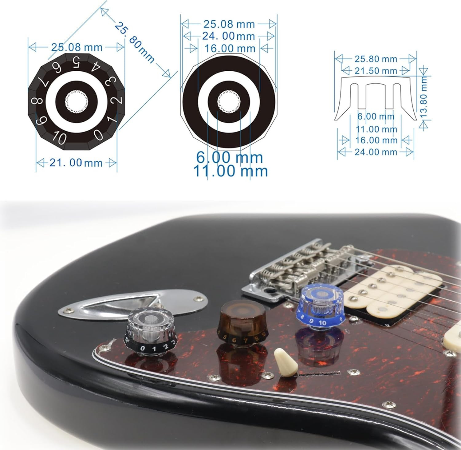 4Pcs Lampshade Style Electric Guitar Knobs, Speed Control Volume Tone Knobs for