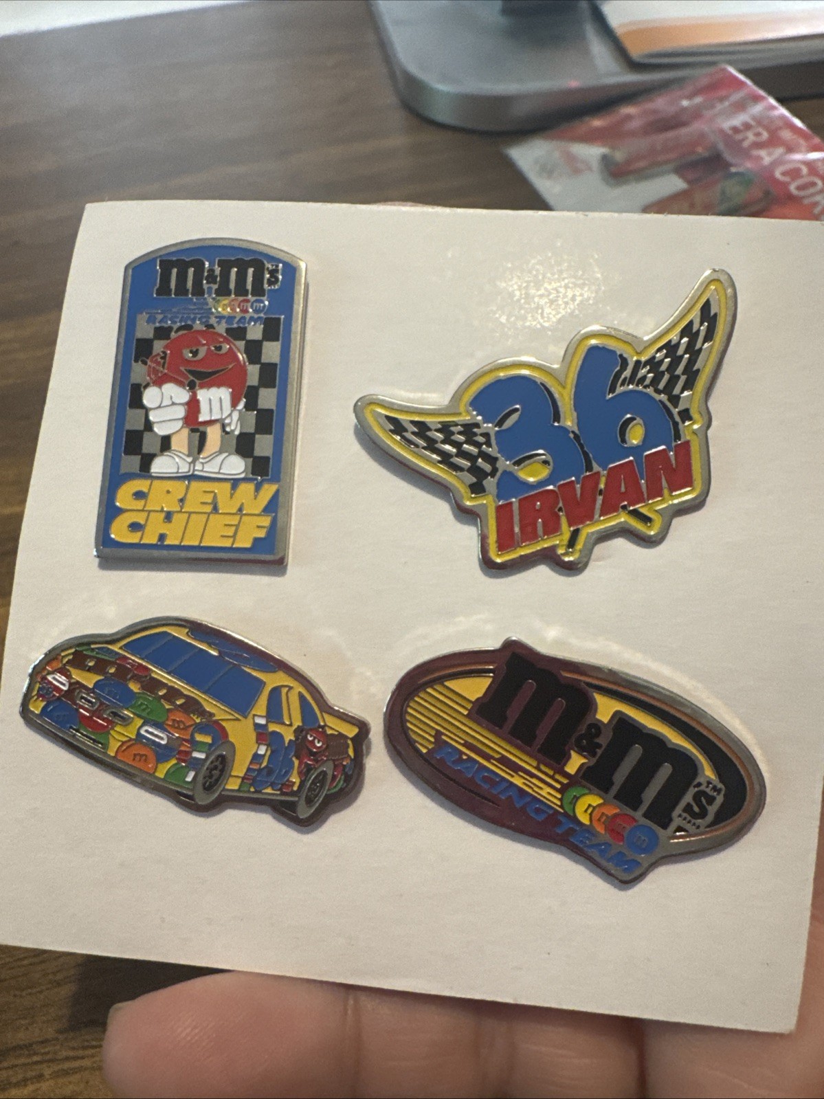 Vintage M&M's NASCAR Racing Team 1999 Ernie Irvan #36 Collectors Hat Pins