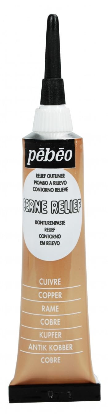 Vitrail Cerne Relief Dimensional Paint 0.67 Fl Oz Copper for Glass Metal Art