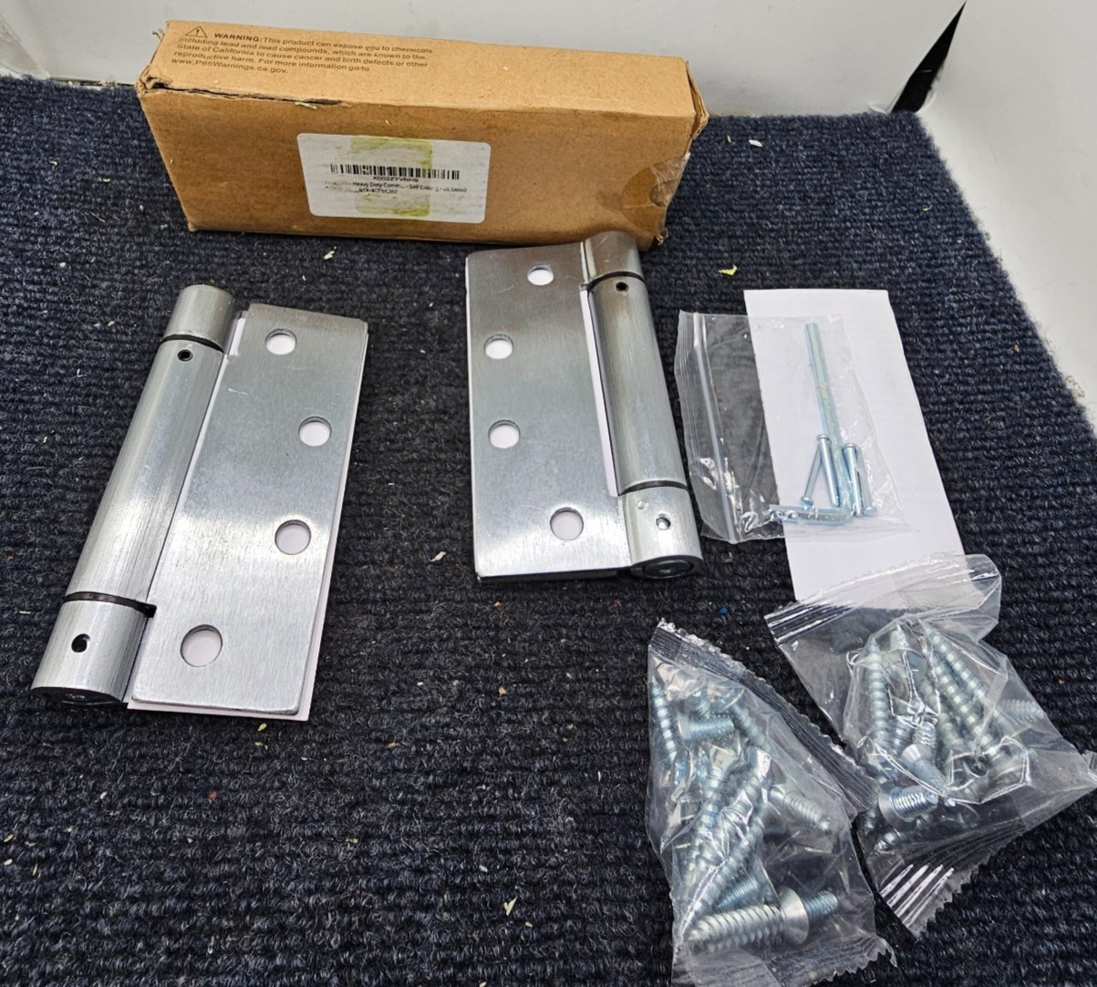 (QTY 2) SD-K7SC02: 4.5"x4" Self Closing Reversible Door Hinge Brushed Satin