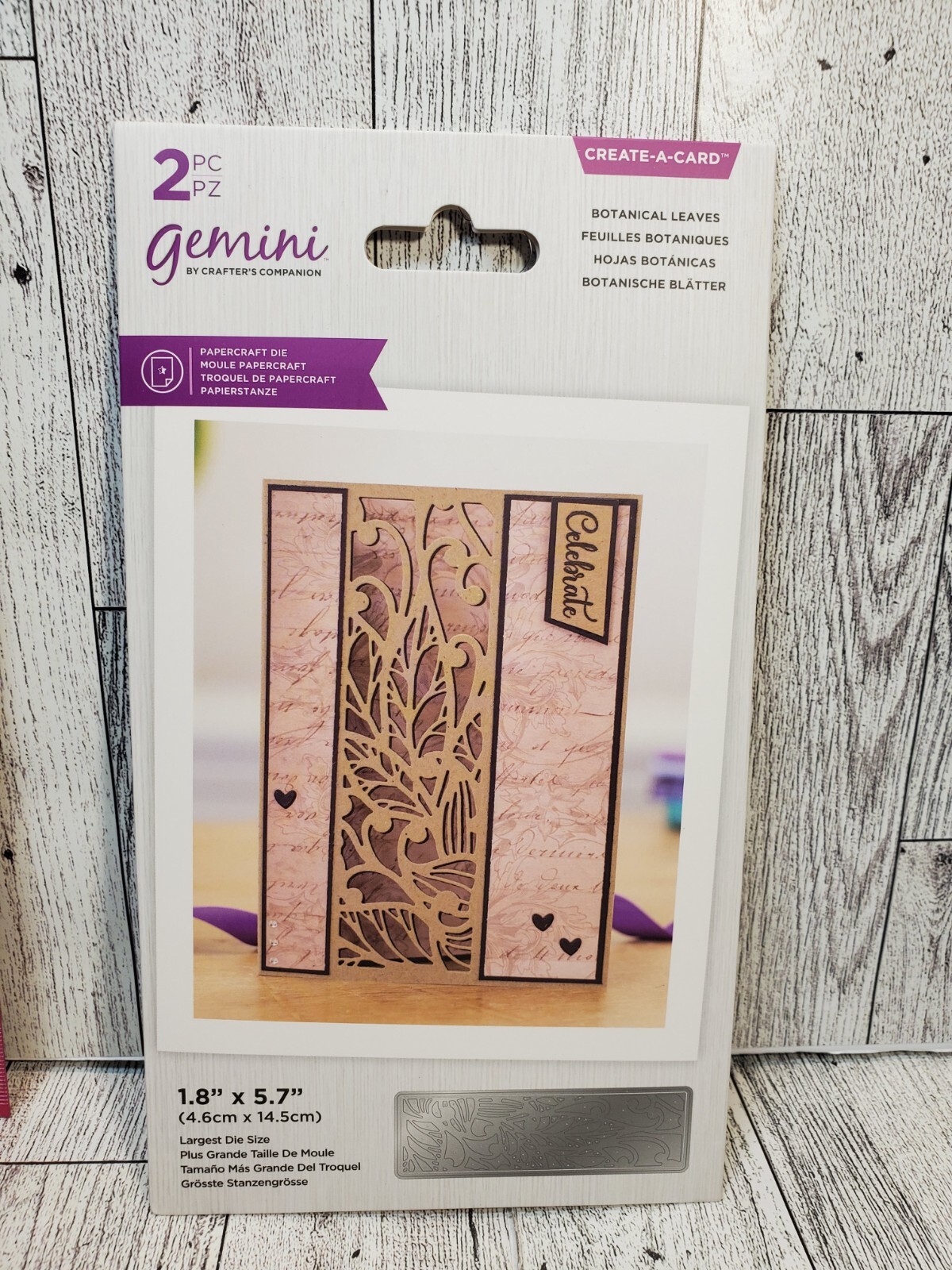 CC3 Crafters Companion Gemini Create a Card Botanical Leaves 2pc die set New
