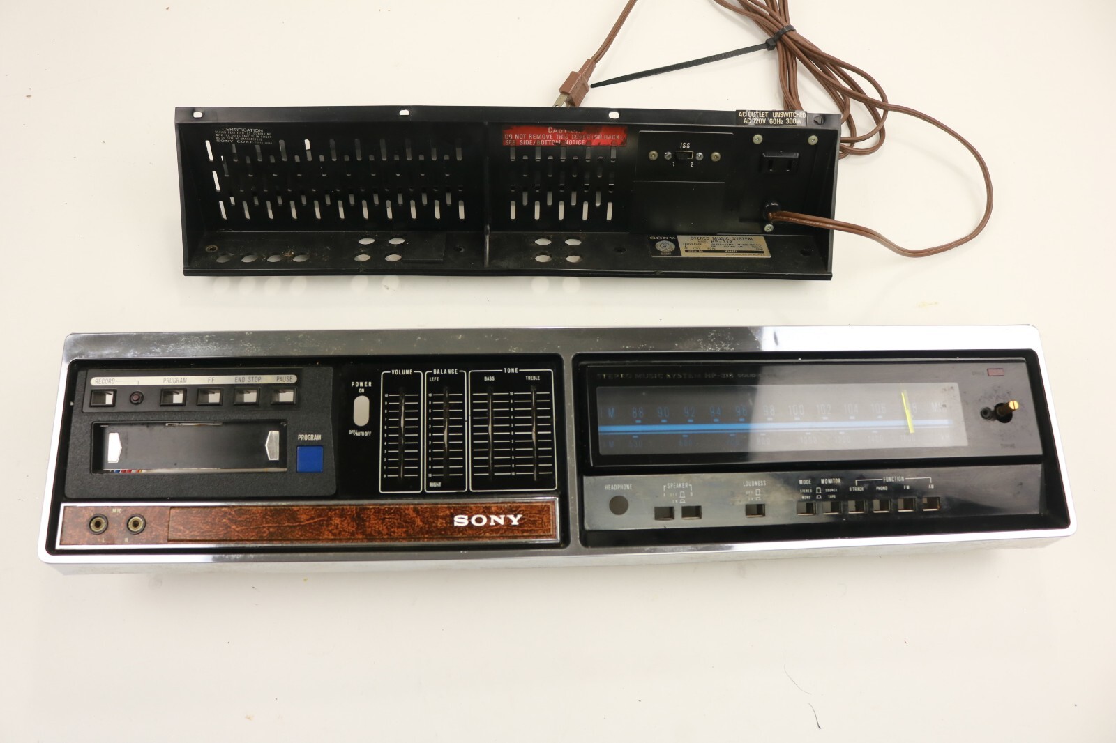 Front and Back Panel with Buttons and Screws Sony HP-318 Stereo Music System