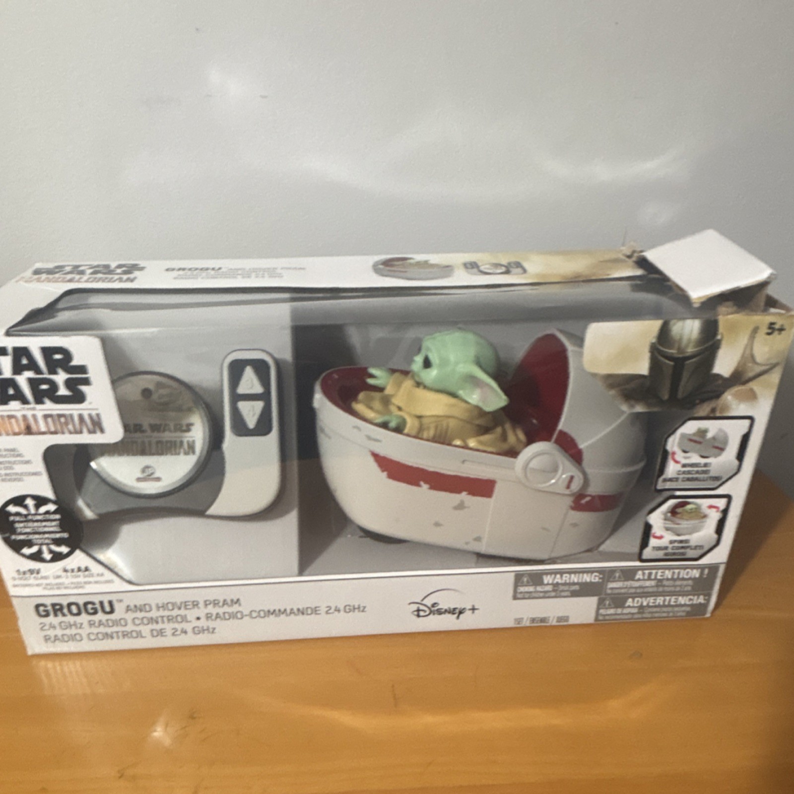Star Wars Grogu and Hover Pram Remote Control Toy Car, White Red Green, 5+ Years