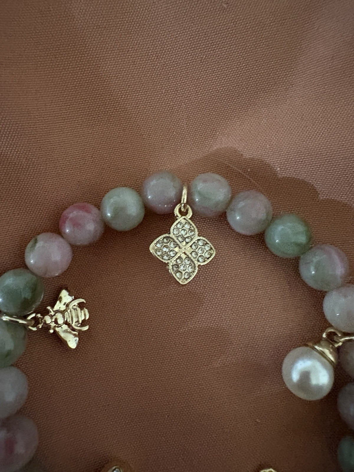 Handcrafted Multicolor Gemstone Beaded Charm Bracelet Stackable Nature Dangle
